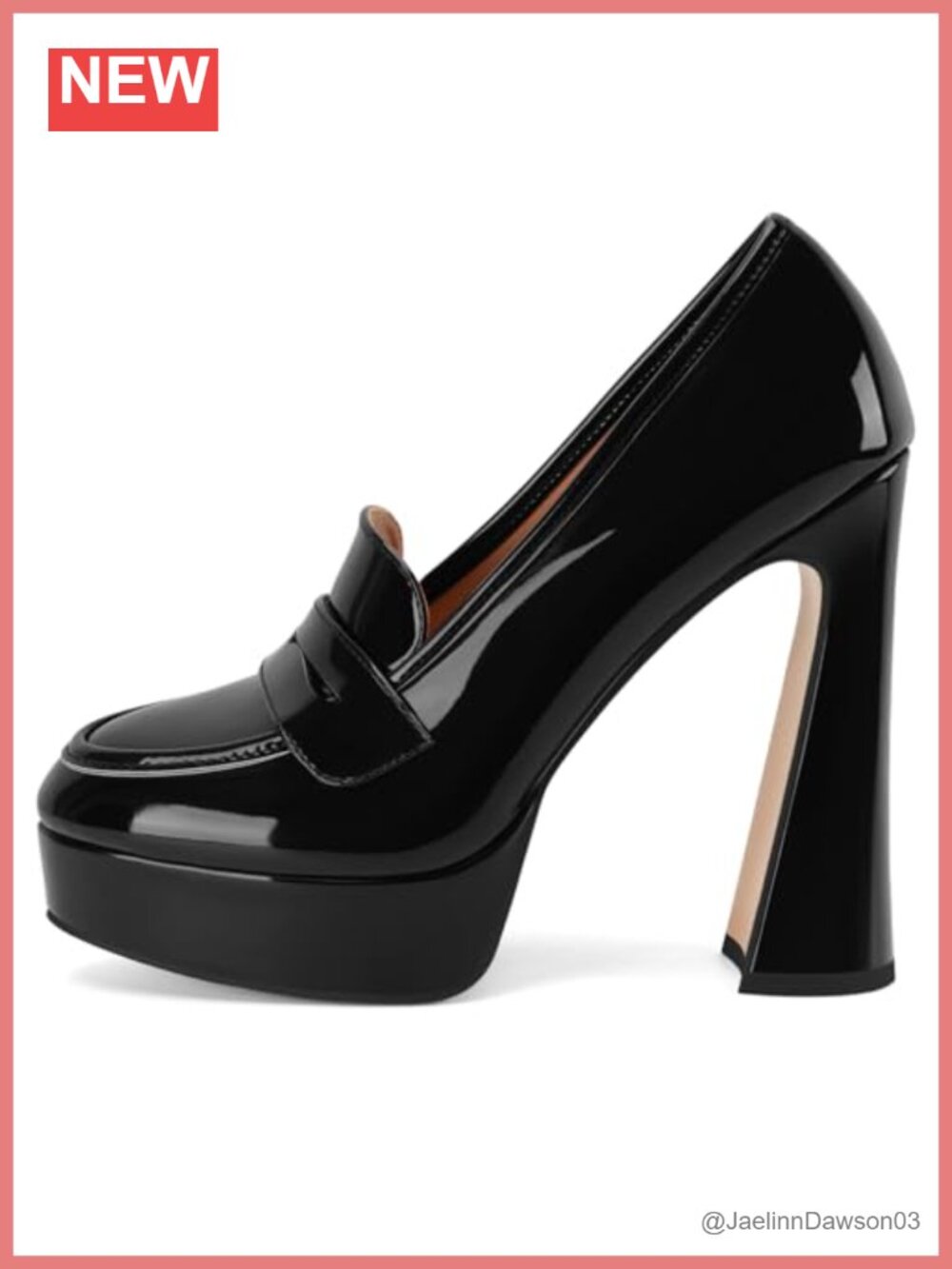 Women’s Faux Leather Chunky Platform Heel Loafers Penny Loafer Slip On